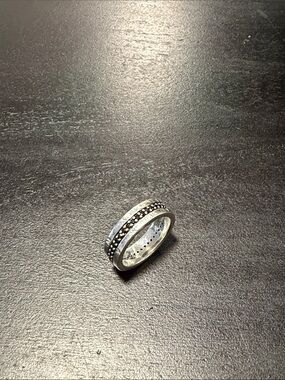 Thomas Sabo Silver Ring with Black Accents